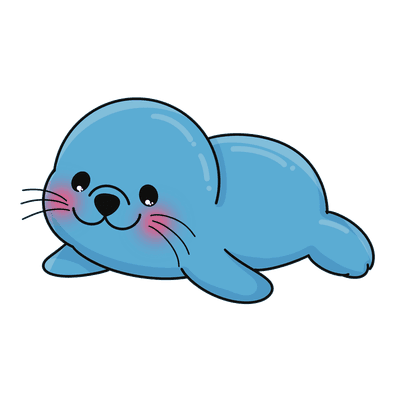 Cute Baby Seal Clipart Illustration