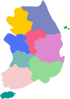 컬러남한지도