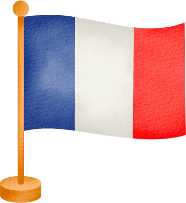 Watercolor waving France flag