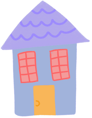 Cartoon Blue House Illustration