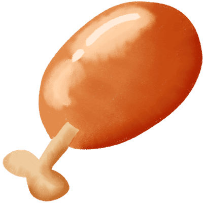 Cartoon Roasted Chicken Leg Illustration