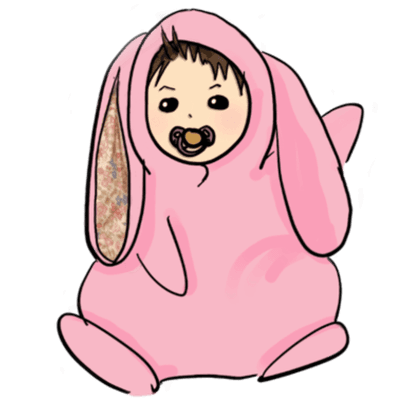 핑크 토끼 의상 아기
