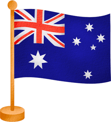 Watercolor waving Australia flag