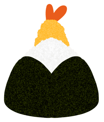 새우 튀김 오니기리 일러스트 Shrimp Tempura Onigiri Illustration