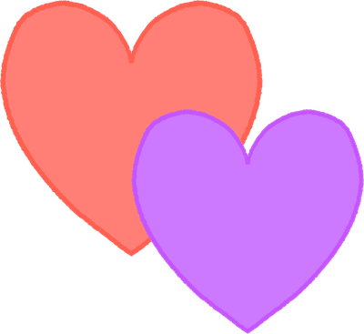 겹쳐진 하트 overlapping hearts
