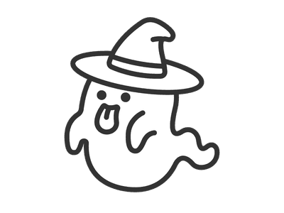 帽子をかぶったおばけのキャラクターのアイコン