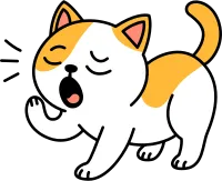 Cute orange and white cat yawning