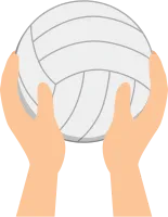 배구공 받치는 두손
