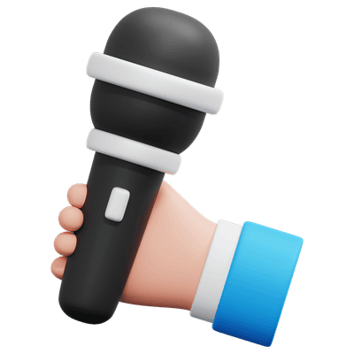 3D Hand Holding Microphone Icon