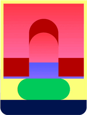 Symmetrical Geometric Harmony - Abstract Shapes on Gradient Background