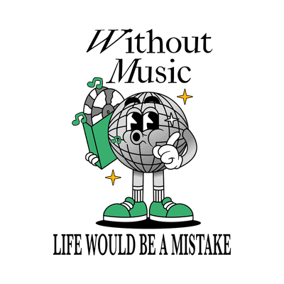 vector illustration of a cartoon Music