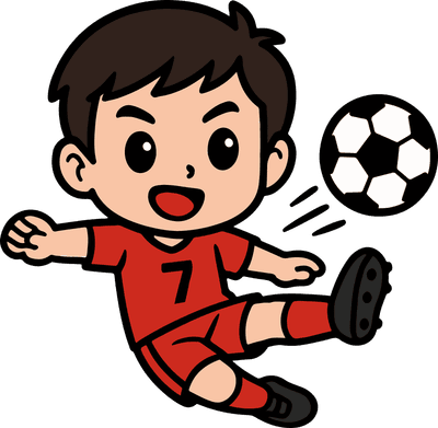 슬라이딩 킥을 하는 축구소년