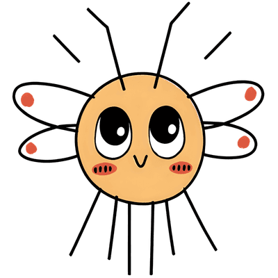 Cute Minimal Kawaii Insects Clipart