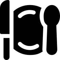 meal glyph icon. Strong and solid icon for websites and mobile apps.