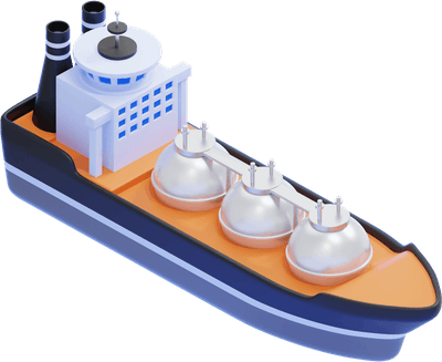 LNG Carrier Ship with Storage Tanks