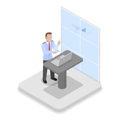 3D Isometric Flat  Illustration of Airport Security. Item 3