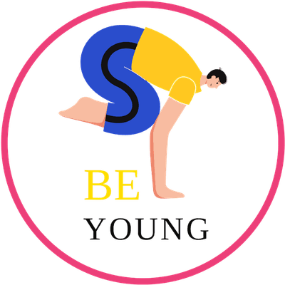 S-Shaped Crow Pose Yoga Logo - Be Young Typography Art