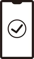 チェックマークが表示されたスマホのイラスト