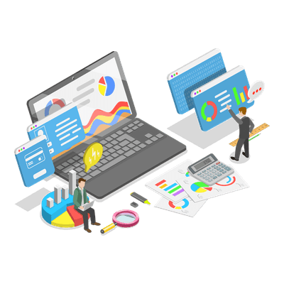 3D Isometric Flat  Illustration of IT Project Management. Item 3