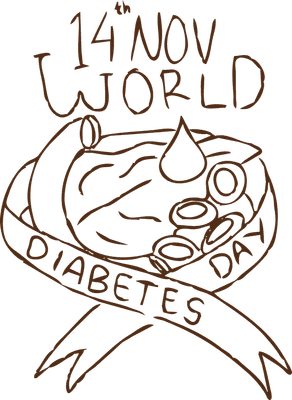 World Diabetes Ribbon dodle