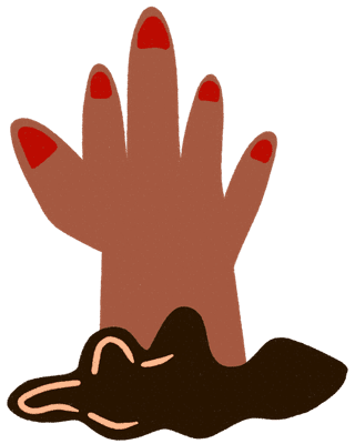 Spooky Zombie Hand Halloween Illustration