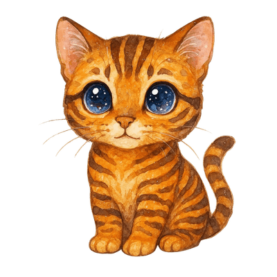 50 cute watercolour Cat breed cliparts