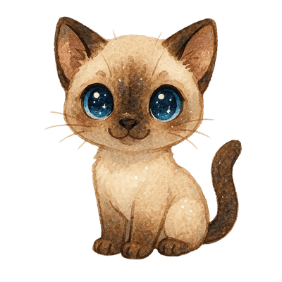 50 cute watercolour Cat breed cliparts