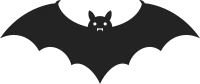 Flat design illustration of a black bat in Halloween theme 할로윈 테마의 검은 박쥐 평면 디자인 일러스트