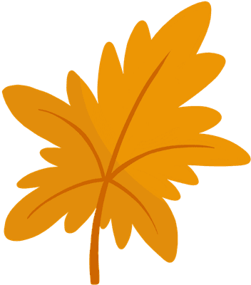 Autumn Leaf Hand Drawing Illustration in Brown and Yellow