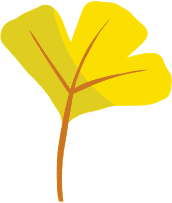 Autumn Leaf Hand Drawing Illustration in Yellow and Green