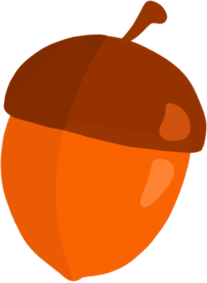Acorn Hand Drawing Illustration in Brown and Orange