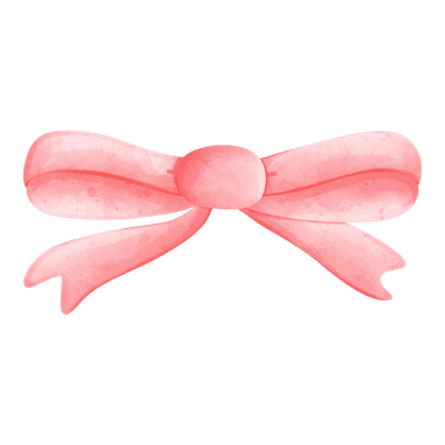 Christmas watercolor illustration pink bow ribbon festive gift decoration joyful