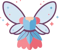 Cute fairy wings costume for fantasy party. 판타지 파티를 위한 귀여운 요정 날개 의상.