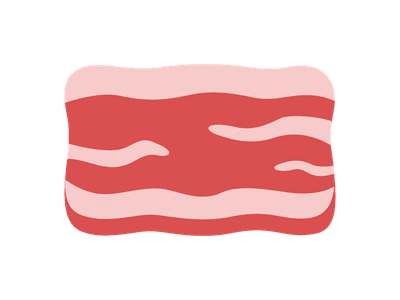 生の牛バラ肉スライスのアイコンのイラスト
