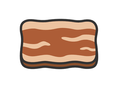 焼いた牛バラ肉スライスのアイコンのイラスト