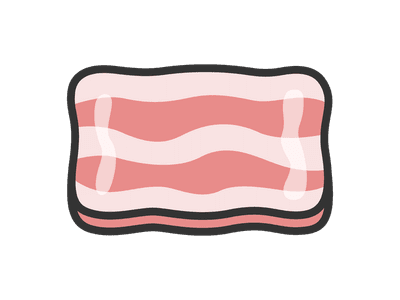 生の豚バラ肉スライスのアイコンのイラスト