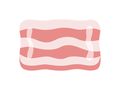 生の豚バラ肉スライスのアイコンのイラスト