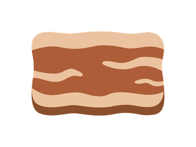 焼いた牛バラ肉スライスのアイコンのイラスト