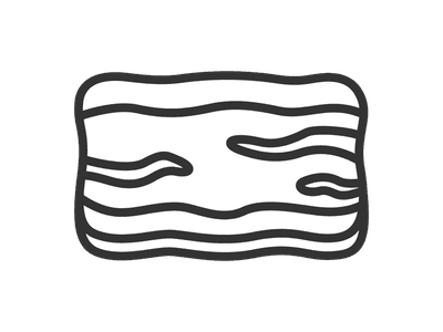 生の牛バラ肉スライスのアイコンのイラスト
