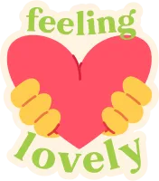 Feeling Lovely Heart Hands Sticker