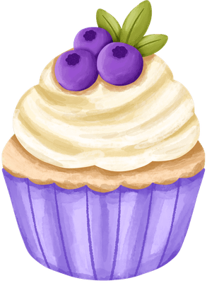 Watercolor cup cake illustration