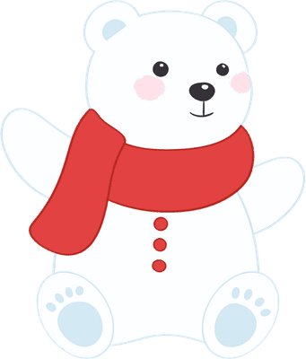 크리스마스 북극곰 스티커