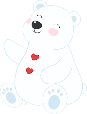 크리스마스 북극곰 스티커