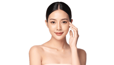 Beautiful young woman with natural makeup and graceful pose