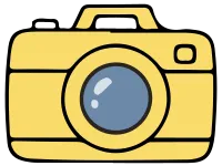 Cartoon Camera Illustration on Black Background