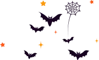 illustration of Bat with spider web and star vector shape