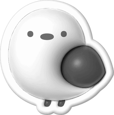 シマエナガの立体シール風ぷっくりアイコン
