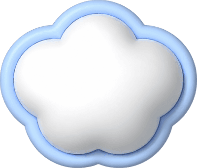 雲の立体シール風ぷっくりアイコン