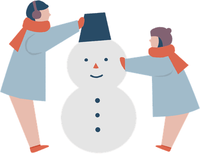雪だるまを作る子ども