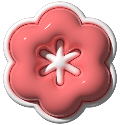年賀状用ぷっくりシール風の花